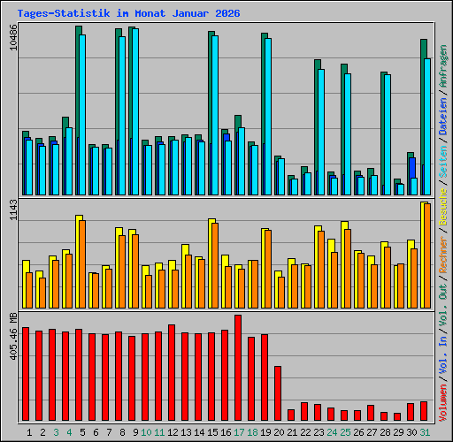 Tages-Statistik im Monat Januar 2026