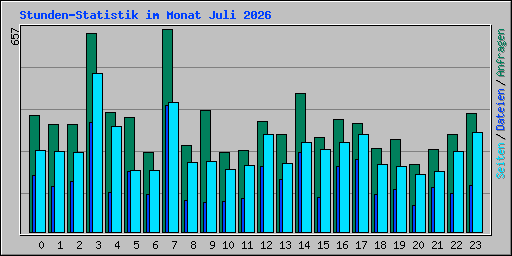 Stunden-Statistik im Monat Juli 2026