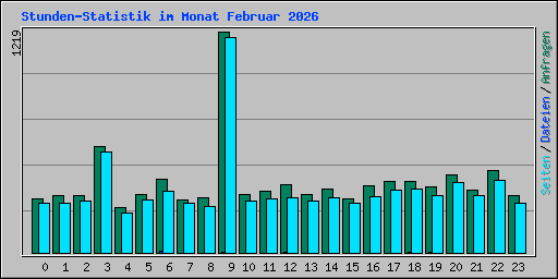 Stunden-Statistik im Monat Februar 2026
