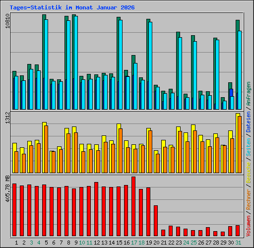 Tages-Statistik im Monat Januar 2026