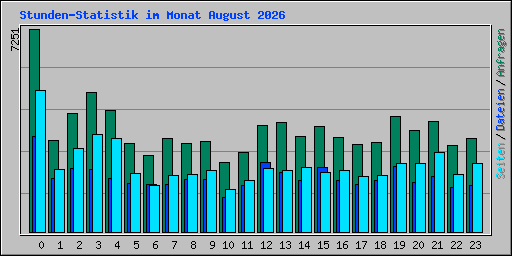 Stunden-Statistik im Monat August 2026